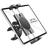 KDD Spin Bike Tablet Holder Mount, Phone iPad Holder Stand Exercise Bike Handlebar Mount for Stationary Bicycle, Treadmill, Microphone Stand, Fit for iPad Pro 12.9, Galaxy Tabs, iPhone(4.7-13”)