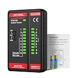 Network Cable Tester, HABOTEST HT812A with RJ45 RJ11 Port, Ethernet Cable Tester Tool,Speaker, Coax, Video, and Data Fast/Slow Gear, 60V Cable Telephone Line Continuity Test for CAT5/CAT5E/CAT6/CAT6A
