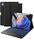 Harvopu Compatible with iPad Air 11 Inch & Air 5th/ Air 4th Generation Case with Keyboard - Multi-Touch Trackpad, 7-Color Backlit, Detachable Folio Keyboard Cover for Air 11-inch M4/M3/M2 (Black)