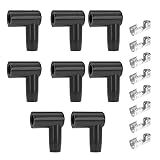 Anxingo Spark Plug Wire Kit - 90 Degree HEI Distributor & Coil Boot Terminal Set, Compatible with 6mm 7mm 8mm 9mm 10mm Wires (8-Pack)