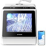 BLITZHOME Portable Dishwasher Countertop, WIFI Smart Dishwasher, Compact Dishwashers with 5L Built-in Water Tank, 6 Programs, 360° Dual Spray, High-Temp& Air-Dry Function, Fruit Cleaning