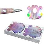 BeautyLeader 100PCS Nail Form Laser Pink Acrylic Nail Extension Sticker, Poly Gel Sticker,Nail Extension Forms,Self-Adhesive Nail Tips Guide Stencil Manicure Tool