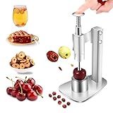 PhantomSky Cherry Pitter, Stainless Steel Cherry Pit Remover, Portable Cherry Seed Remover, Easy-to-Use Cherry Stoner for Quickly Making Cherry jam, Cherry Pie and Syrup (Heavy Duty)