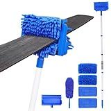 Ceiling Fan Cleaner Duster with 72" Extension Pole & 4 Reusable Pads, High Ceiling Fan Blade Cleaning Tool, Flexible Microfiber Duster for Baseboard,Blinds,Cobwebs,Floor, -Lightweight & Washable
