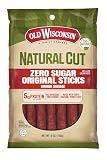 Old Wisconsin Natural Cut Original Sausage Snack Sticks, Zero Sugar, Naturally Smoked, Ready to Eat, High Protein, Low Carb, Keto, Gluten Free, No Artificial Preservatives or Nitrates, 5 Ounce