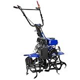 BILT HARD 24'' 99cc 4-Cycle Gas Tiller Cultivator, Variable Width Front Rotating Tines Tiller, 11.8'' Max Working Depth, Adjustable Handle & Wheels Rototiller for Weeding, Cultivating, Digging