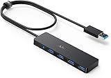 Anker USB Hub 4 Ports, Multiple USB 3.0 Hub, USB Splitter for Laptop, Extender for A Port Laptop, PC, Desktop and More [Charging Not Supported](2ft USB-A)