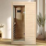 Kanlanth 1 Person Far Infrared Sauna, Low EMF Indoor Dry Home Sauna, 950W
