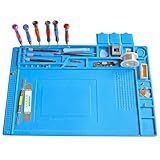 Silicone Soldering Mat Heat Resistant 932°F, Large Electronic Repair Work Mat, Insulation Silicone Repair Mat with Magnetic Area, Cell Phone Laptop Repair 17.8'' *11.8 ''