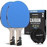 PRO SPIN Ping Pong Paddles - Professional Level Table Tennis Rackets with Carbon Fiber for Superior Control | 7-Ply Blade, Premium Rubber, 2.0mm Sponge | Includes Protector Case