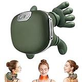 KAXLIDEN Shoulder and Neck Massager, Bionic Heated Massager, Neck Massager with Fingers, 4D Kneading Massage, Simulates a Real Palm Massage for Comfort, Relax Muscle Tension (Green)