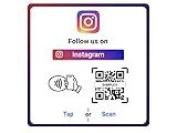 Follow Us on Instagram NFC Sticker with QR Code – Social Media Sign for Quick Profile Connection – NFC Tags for Contactless Engagement – My Instagram Marketing Tool- No App(Square Sticker- 3.94")