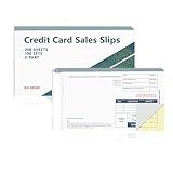 100 Pack Short Credit Card Sales Slips 5.3 * 3.3inch Credit Card Receipt Book Credit Card Imprinter Two-Part Carbonless Sold as 1 Package for Office (100 Pack of 200 Sheet) (100) (1)