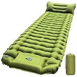 RusChic Sleeping Pad, Ultralight Inflatable Sleeping Pad for Camping with Pillow Built-in Foot Pump, Extra Thick Compact Camping Sleeping Mat for Hiking, Backpacking, Tent Use
