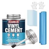 Vinyl Cement with Brush, Pool Patch Repair Kit High Strength, Watertight Seal Vinyl Glue, Flexible Bond for Inflatables, PVC, Pool Liners, Tarps, Hot Tubs, Air Mattresses (2 OZ)