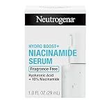 Neutrogena Hydro Boost + Niacinamide Serum for Face with Hyaluronic Acid & Vitamin B3, Multi-Action Face Serum to Hydrate & Improve Skin Complexion & Refine Look of Pores, Fragrance Free, 1 oz