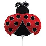 Creative Converting Air-Filled Ladybug Balloon with Stick and Joiner, 30", Red/Black