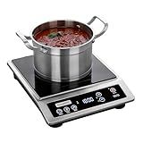 ChangBERT Induction Cooktop, Commercial Grade Portable Cooker, Large 8” Heating Coil, Premium Stainless Steel Countertop Burner with NSF Certified, 10 Hours Timer Powerful 1800W Professional Hot Plate