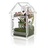 Acrylic Terrarium Kit for Jumping Spiders & Tarantulas - 3.15"x3.15"x5.6" Spider Enclosure with Magnetic Feeding Door & Secure Latch - Ideal Reptile Cage, Praying Mantis Habitat, Bug Terrarium