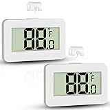 Mini Refrigerator Fridge 2 Pack Digital Freezer Thermometer Waterproof Room Thermometer with Hook, Large LCD Display