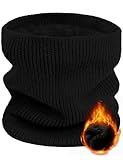 Buauty Black Neck Warmer Winter Neck Gaiters for Men Women Fleece Cold Weather Gear for Ski Gator Nose Mouth Face Ear Mask Warm Thermal Chunky Scarf Snowboard Snowmobile Hunting Motorcycle