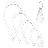 NBEADS 6 Pcs Teardrop Quilting Acrylic Template, 6 Sizes Quilting Templates with Binder Hinged Rings Sewing Quilting Stencils for Patchwork Quilting DIY Crafts Decoration Scrapbooking
