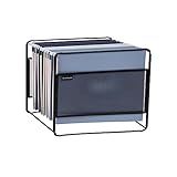 Mind Reader Hanging File Folder Organizer, Desktop Organizer, Storage, Office, Metal Mesh, 13" L x 9.75" W x 10.25" H, Black