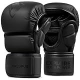 LIBERLUPUS MMA Gloves for Men – Punching Bag Gloves for Men, Open Palm Training Gloves for MMA Sparring, Kickboxing, Muay Thai, Youth Self-Defense, Durable Synthetic Leather with Wrist Support