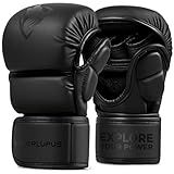 LIBERLUPUS MMA Gloves for Men – Punching Bag Gloves for Men, Open Palm Training Gloves for MMA Sparring, Kickboxing, Muay Thai, Youth Self-Defense, Durable Synthetic Leather with Wrist Support