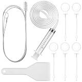 Gisafai 9 Pcs 36 Inch Refrigerator Cleaning Kit Fridge Drain Cleaning Tool Including 1 Syringe Hose 5 Plunger 1 Shovel 1 Long Flexible Refrigerator Scrub Brush for Ice Maker Dispenser
