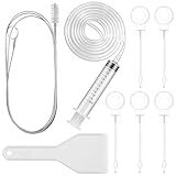 Gisafai 9 Pcs 36 Inch Refrigerator Cleaning Kit Fridge Drain Cleaning Tool Including 1 Syringe Hose 5 Plunger 1 Shovel 1 Long Flexible Refrigerator Scrub Brush for Ice Maker Dispenser