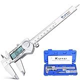 Kynup Digital Caliper, Caliper Measuring Tool Outside Micrometer, Vernier Dial Caliper, 6 Inch Caliper DIY Tool, Stainless Steel, IP54 Splash Proof, Inch Metric Fraction Switch, Large LCD Screen