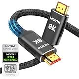 Snowkids 8K Certified HDMI 2.1 Cable 10 ft, 48Gbps Ultra High-Speed HDMI Cables Cord, 10K 8K@60Hz, 4K@120Hz Compatible for TV/Laptop/Monitor/PS-5/X-box/Projector/Entertainment/Sound System & More
