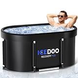 Wxtkkom New Upgrade XL 139-Gallon Oval Ice Bath Tub - 6 Layered Portable Bathtub, Drop-In Bathtubs Foldable with Cover Cold Plunge Tub for Athletes, Home Gym, Outdoor Recovery Use.