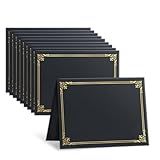12 Packs Certificate Covers,Black Cardboard Diploma Cover,Certificate Holders Gold Foil Border,for Letter Size 8.5 x 11 Inch Awards and Certificates