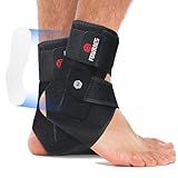 FOWRAES 2 Pack Ankle Brace With Side Stabilizers,Ankle Sprain Brace for Men & Women Injury Recovery,Joint Pain Relief,Ankle Support for Running Volleyball Basketball (Medium)