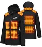 warmsmart Heated jackets with Battery Pack, Heated Coats with Detachable Hood Windproof Waterproof Winter