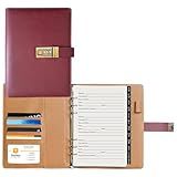 A5 Password Book with Combination Lock & Alphabetical Tabs, 302 Pages Leatherette Hardcover Internet Address & Password Organizer Logbook, Large Print, Refillable, 576 Entries, for Seniors