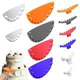 Chsoejuf 6 Pcs Cake Arch Guide Tool, 4 Colors Cake Decorating Tools, Multiple Sizes Decoration Guide Tools for 4"-12" Cakes, Evenly Space Ruffle Marker for Piping Bakers & Beginners