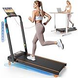Walking Pad Treadmill with 12% Incline & Adjustable Height, 4 in 1 Folding Under Desk Treadmill, Upgraded 3.5HP Walking Pad with Handle Bar, Electric Portable Treadmills for Home 350LBS, LED Display