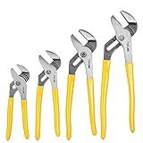 TOPLINE 4-piece Tongue and Groove Joint Pliers Set with Dipped Handles, Groove Joint Pliers Set Included 12-Inch, 10-Inch, 8-Inch and 6-Inch, Ideal for Basic Home Repair and General Applications
