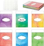 48 Pcs Class Library Jobs Bulletin Board Pocket Chart Set Colorful Class Jobs Envelopes Watercolor Brights Classroom for Back to School