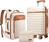 UKEIN Luggage Sets 3Piece, Carry On Luggage 20in Suitcase Set With Backpack