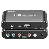 Component to HDMI Converter Upscaler Scaler, YPbPr to HDMI Converter Support 1080P for Wii, PS2, PS3, Xbox 360, Blu ray Player, DVD and More