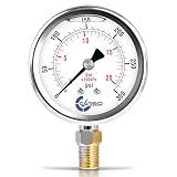 CARBO Instruments Pressure Gauge, 2.5" Dial, 300 PSI