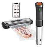 INKBIRD WIFI Sous Vide Cooker ISV-200W Bundle with INK-VS01 Vacuum Sealer Machine,1000W Sous-Vide Kits, Immersion Circulator for Sous Vide Mahine with 14 Preset Recipes on Thermal Immersion