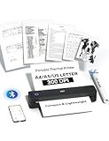 PRT Portable Printer Wireless for Travel, Inkless Bluetooth Small Mobile Thermal Printer, Support 8.5" X 11", A4, Compatible with iOS, Android, Laptop for Home Use, Office & Vehicles, 300 DPI, Black