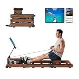 KINGSMITH Water Rowing Machines for Home, 400 LBS Row Machine Foldable with Monitor, Rotatable Device Holder, APP Supported for Water Rowers for at Home Exercise
