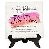 Retirement Gift for Women and Men – 6" Ceramic Plaque with Stand – Happy Retirement Keepsake, Inspirational Farewell Gift for Coworker, Boss, Teacher, Nurse, Friend – Office or Home Retirement Decor