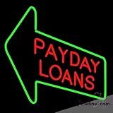 Real Led Neon Light Sign Red Payday Loans With Arrow Led Handmade Tube For Man Cave Wall Decor 14"x17"